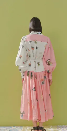 Alemais Cleo Patchwork Shirtdress Pink Size 14 for rent on The Volte - image 3