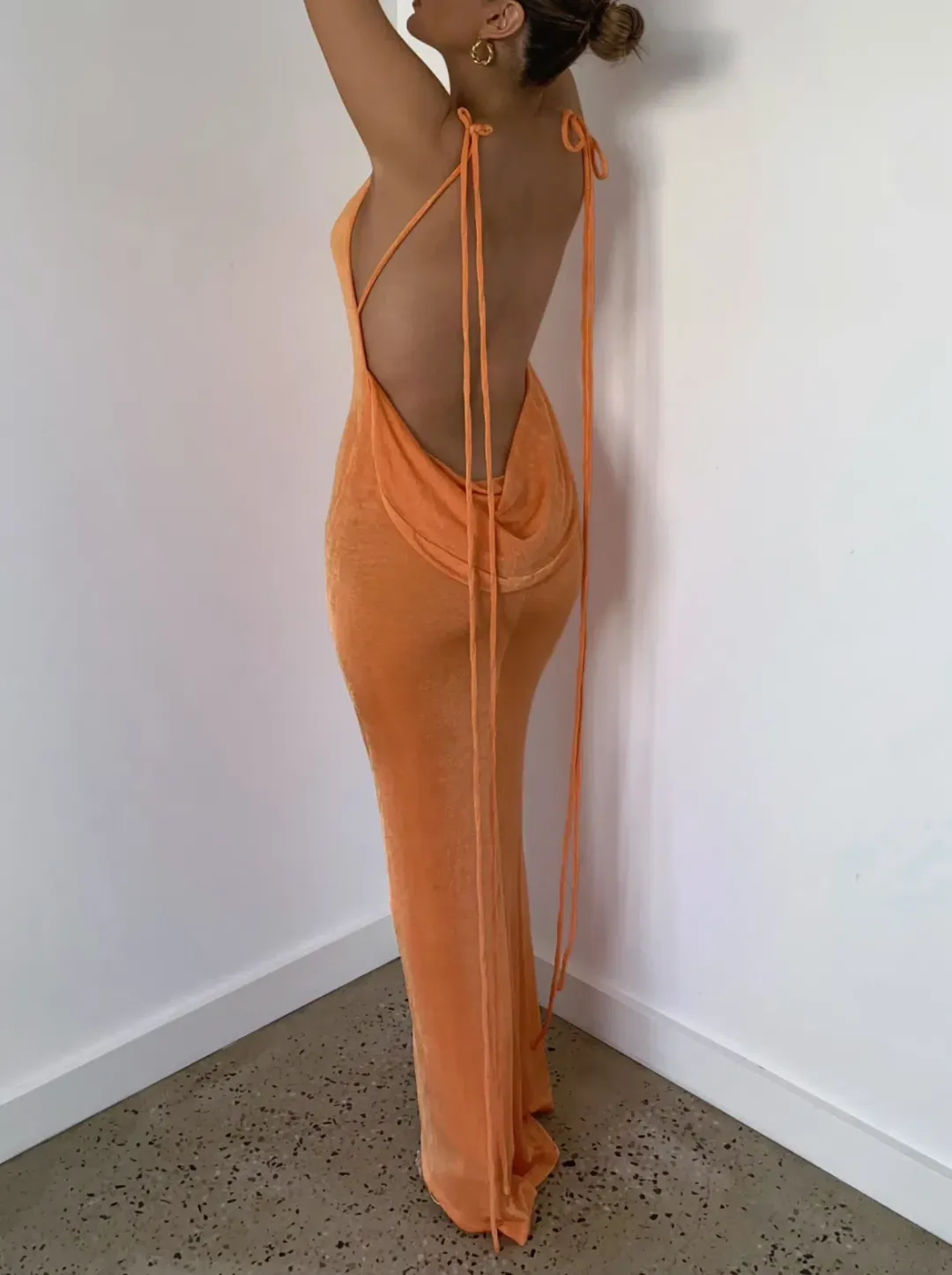 Mélani the Label Cristina Gown - Orange - Size Medium for rent on The Volte - main image