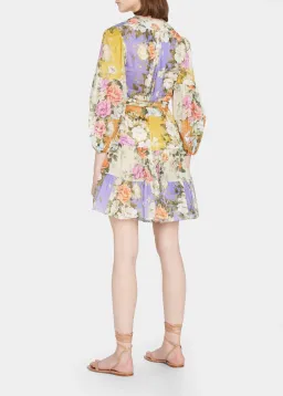 Zimmermann Pattie Wrap Mini Dress Print Size 12 for rent on The Volte - image 2