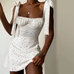 House Of CB Gianna Mini Sundress White Floral Size S / Au 8 for rent on The Volte - image 3