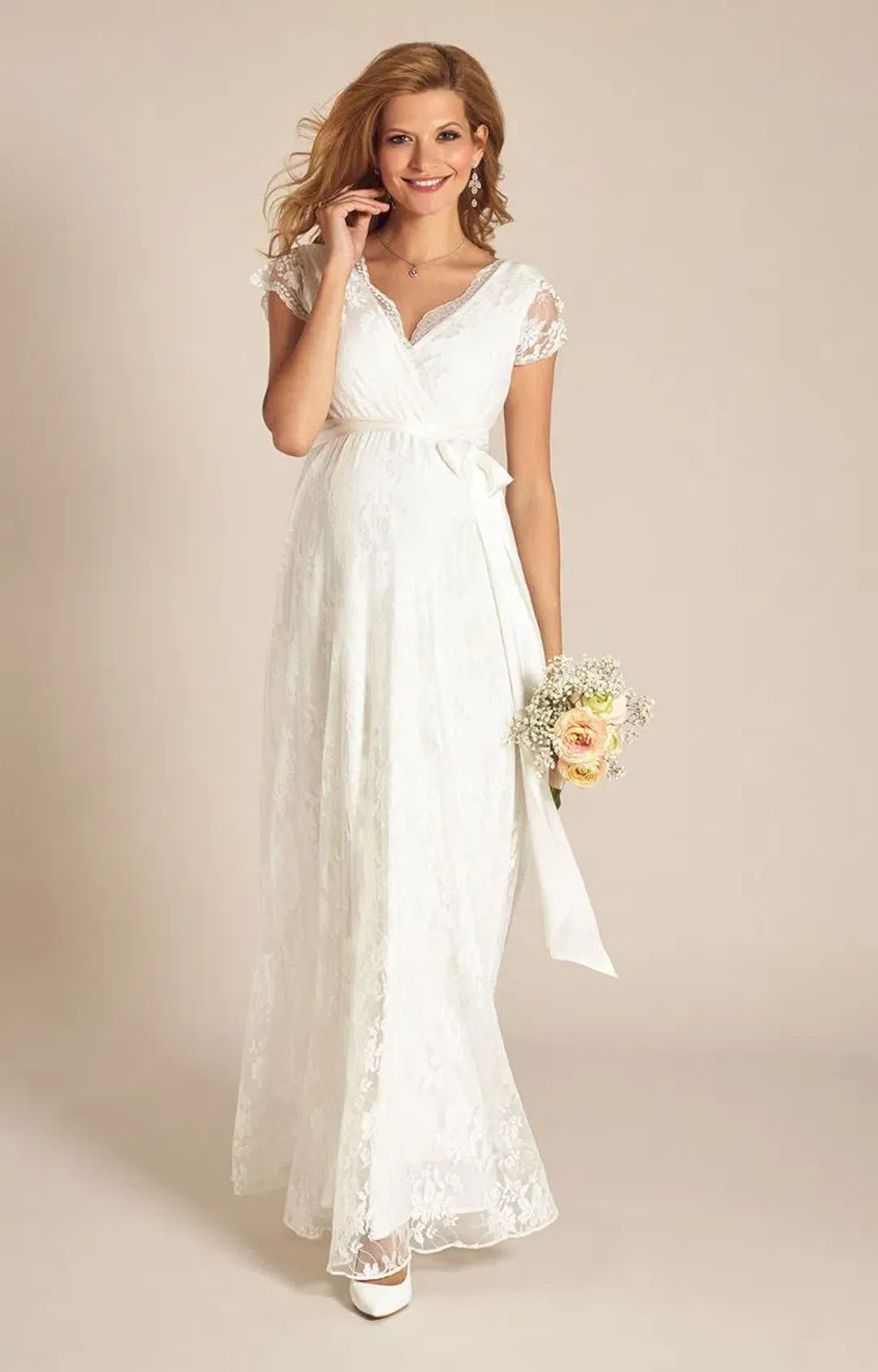 Tiffany Rose Eden Maternity Wedding Gown Ivory Dream Size 4 for rent on The Volte - main image