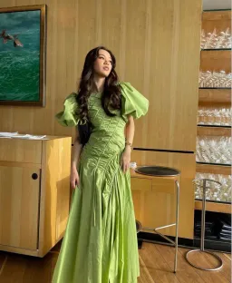 AJE SIREN DRAWSTRING MIDI DRESS for rent on The Volte - image 1