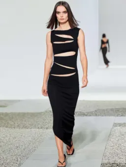 Christopher Esber Slashed Knit Dress Black Size 8 for rent on The Volte - image 2