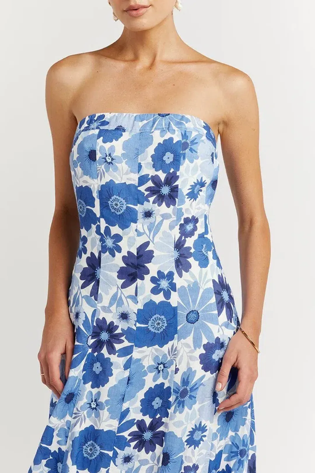 Dissh Lori Bloom Linen Panel Midi Dress Print Size 8 for rent on The Volte - main image