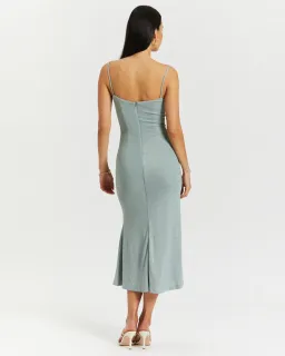 MISHA Josette Dress Metallic Seafoam Size 6/XS for rent on The Volte - image 2