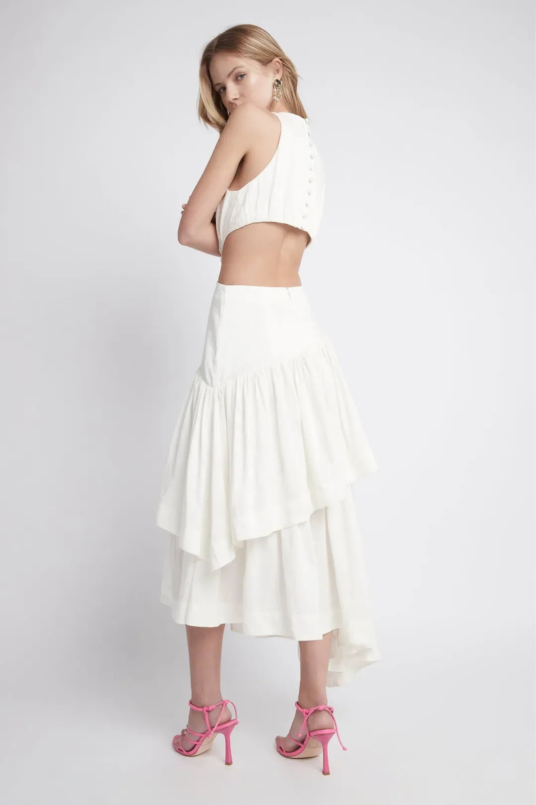 Aje Caliente Cut Out Dress White Size 6 for rent on The Volte - main image