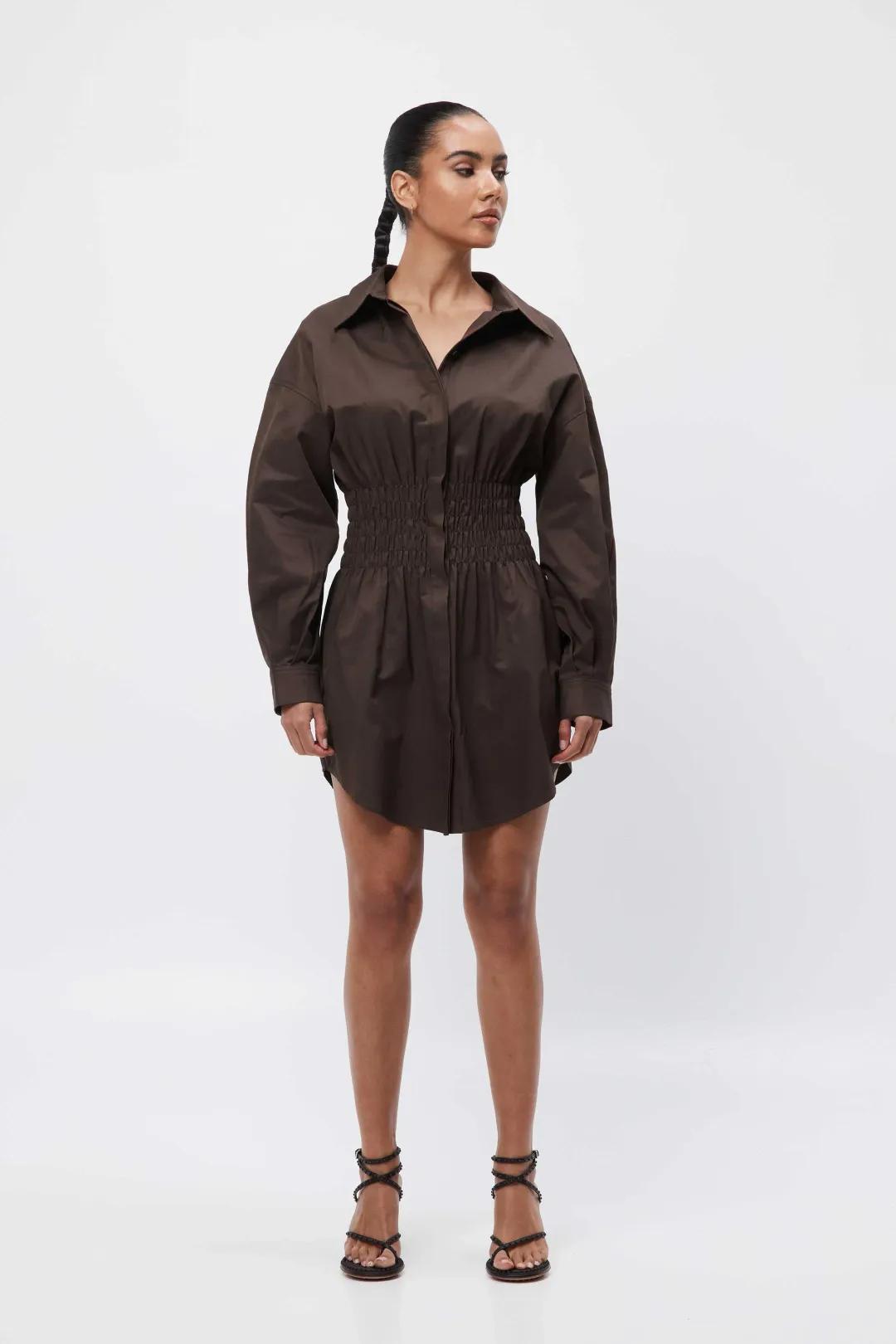 Mossman The Shadow Mini Dress Brown Size 14 for rent on The Volte - main image