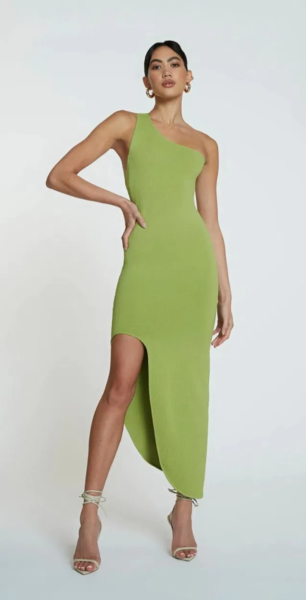 By Johnny Window Check Asymmetric Knit Midi Dress Size XS for rent on The Volte - main image