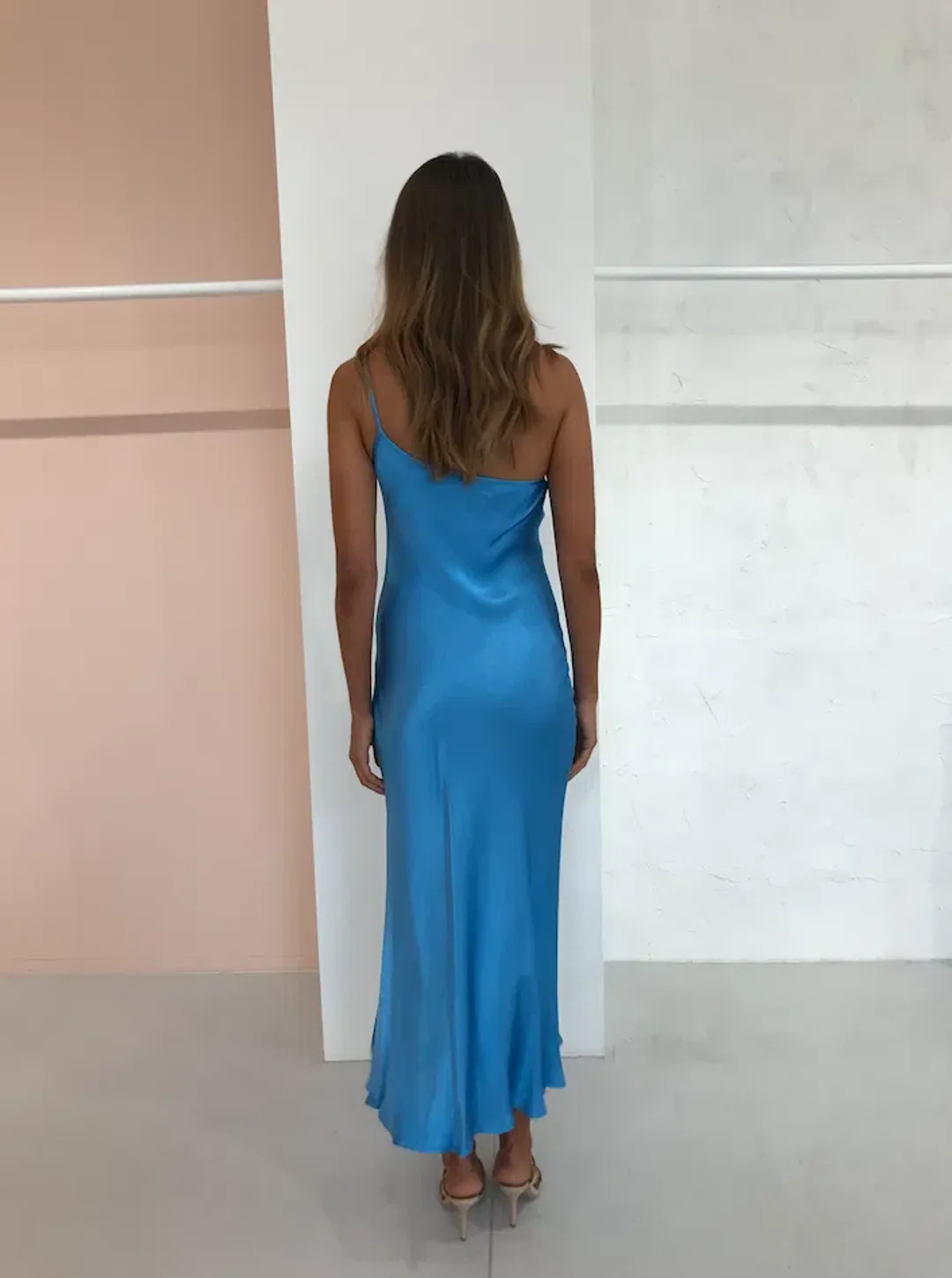 Bec & Bridge Frederic Asym Midi Dress Azure Blue Size 12 for rent on The Volte - main image