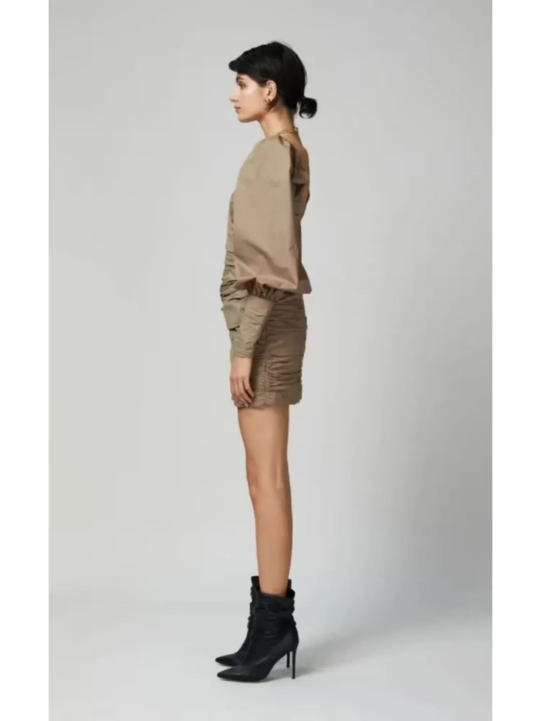 Bec & Bridge Winslowe L/S Mini Dress Mocha Size AU 6 for rent on The Volte - main image