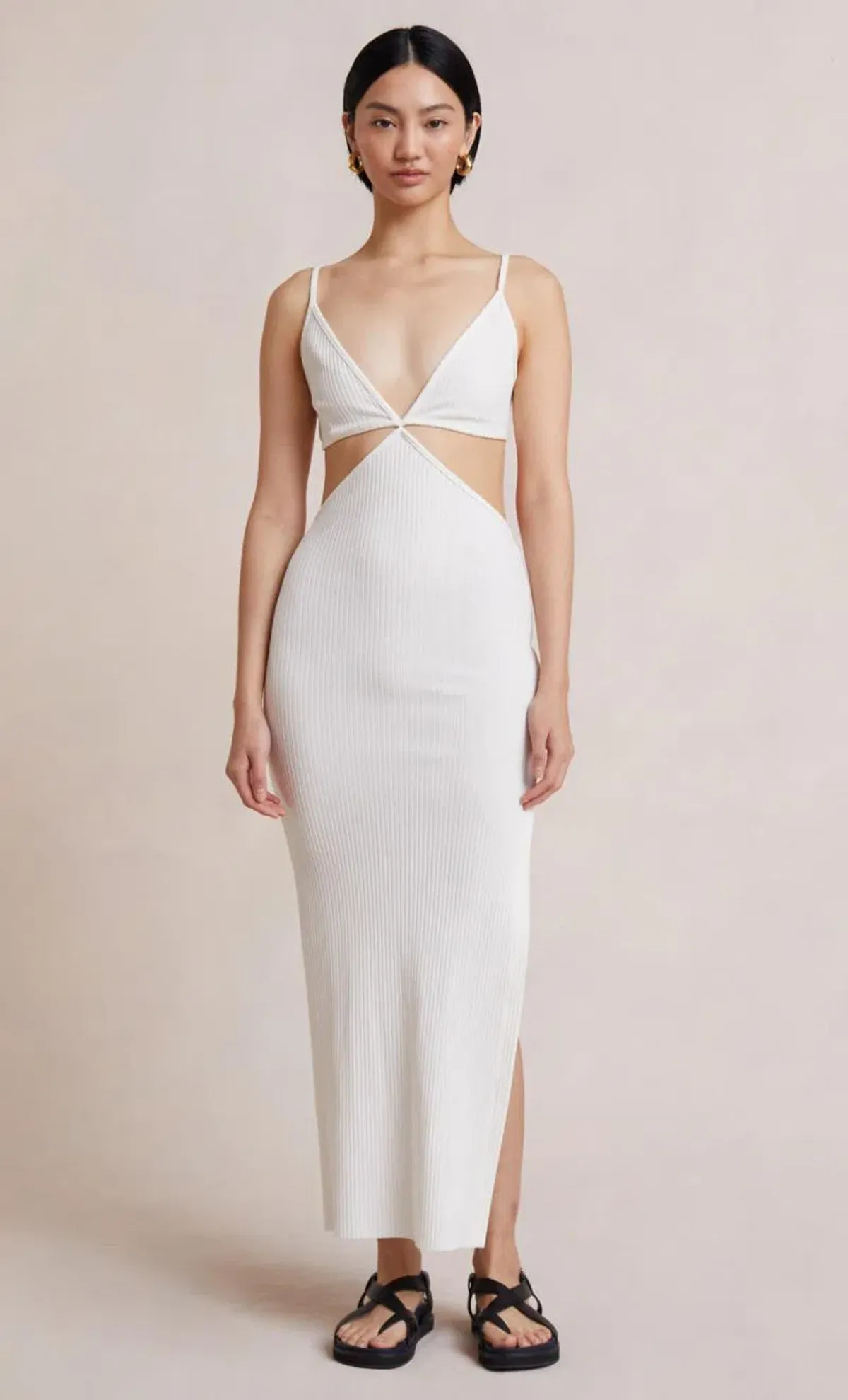 Bec & Bridge Selene V Maxi Dress Ivory Size 10 for rent on The Volte - main image