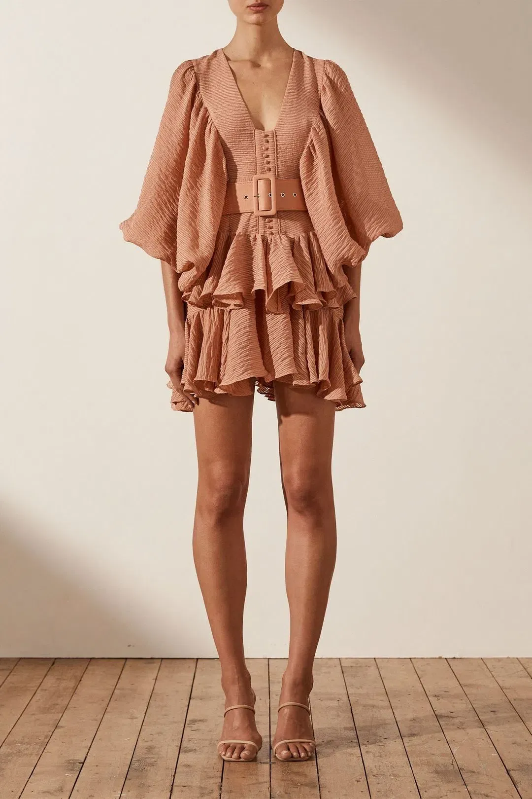 Shona Joy Charlotte Mini Dress in Desert Rose Size 8 for rent on The Volte - main image