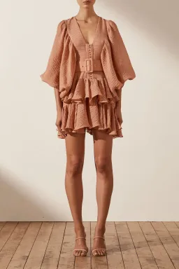 Shona Joy Charlotte Mini Dress in Desert Rose Size 8 for rent on The Volte - image 12