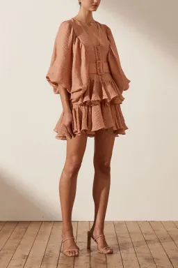 Shona Joy Charlotte Mini Dress in Desert Rose Size 8 for rent on The Volte - image 13