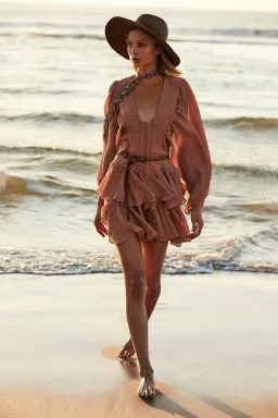 Shona Joy Charlotte Mini Dress in Desert Rose Size 8 for rent on The Volte - image 4