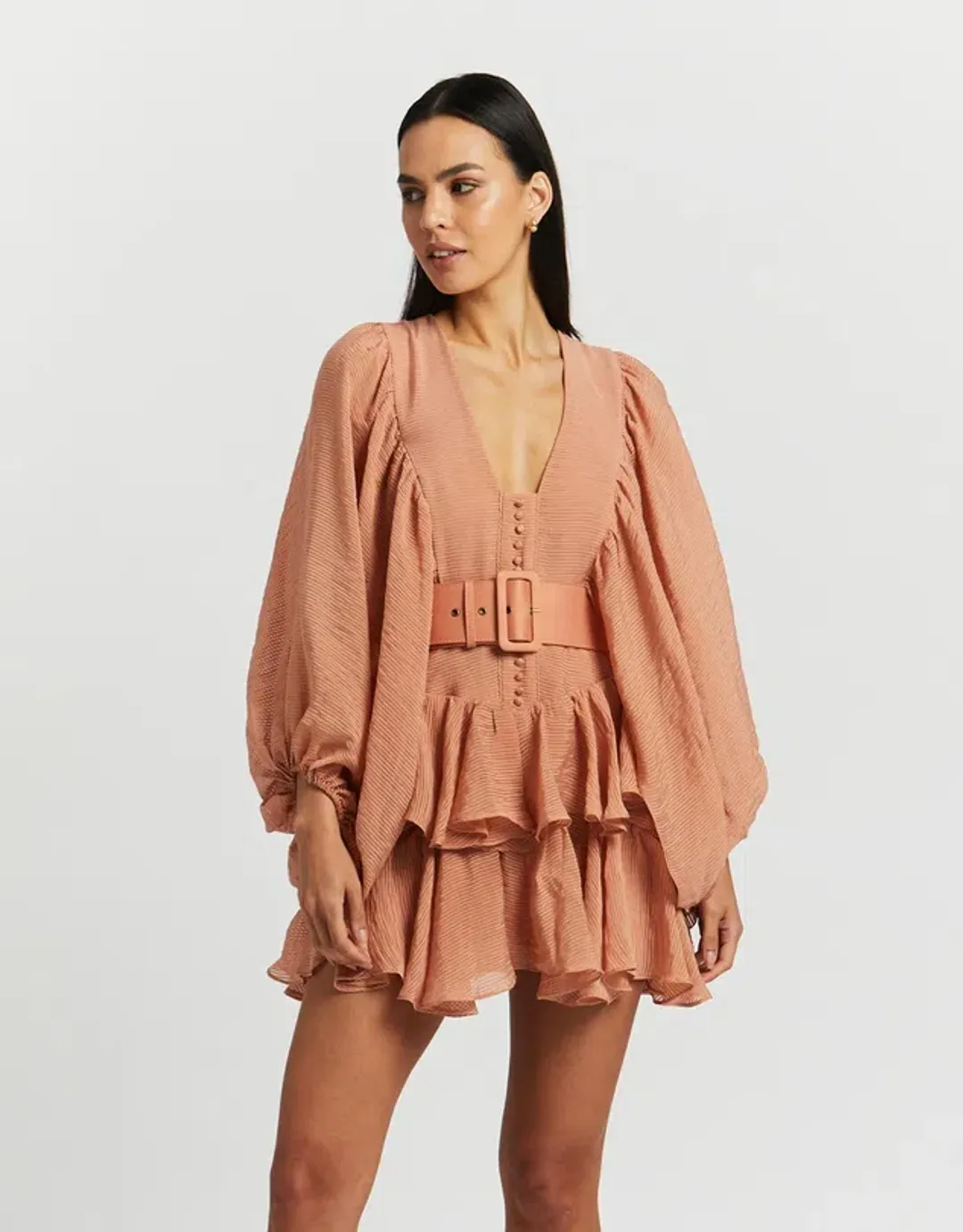 Shona Joy Charlotte Mini Dress in Desert Rose Size 8 for rent on The Volte - main image