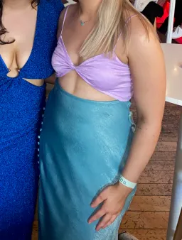 San Sloane Alona Midi Dress Purple Blue Size 10 for rent on The Volte - image 4