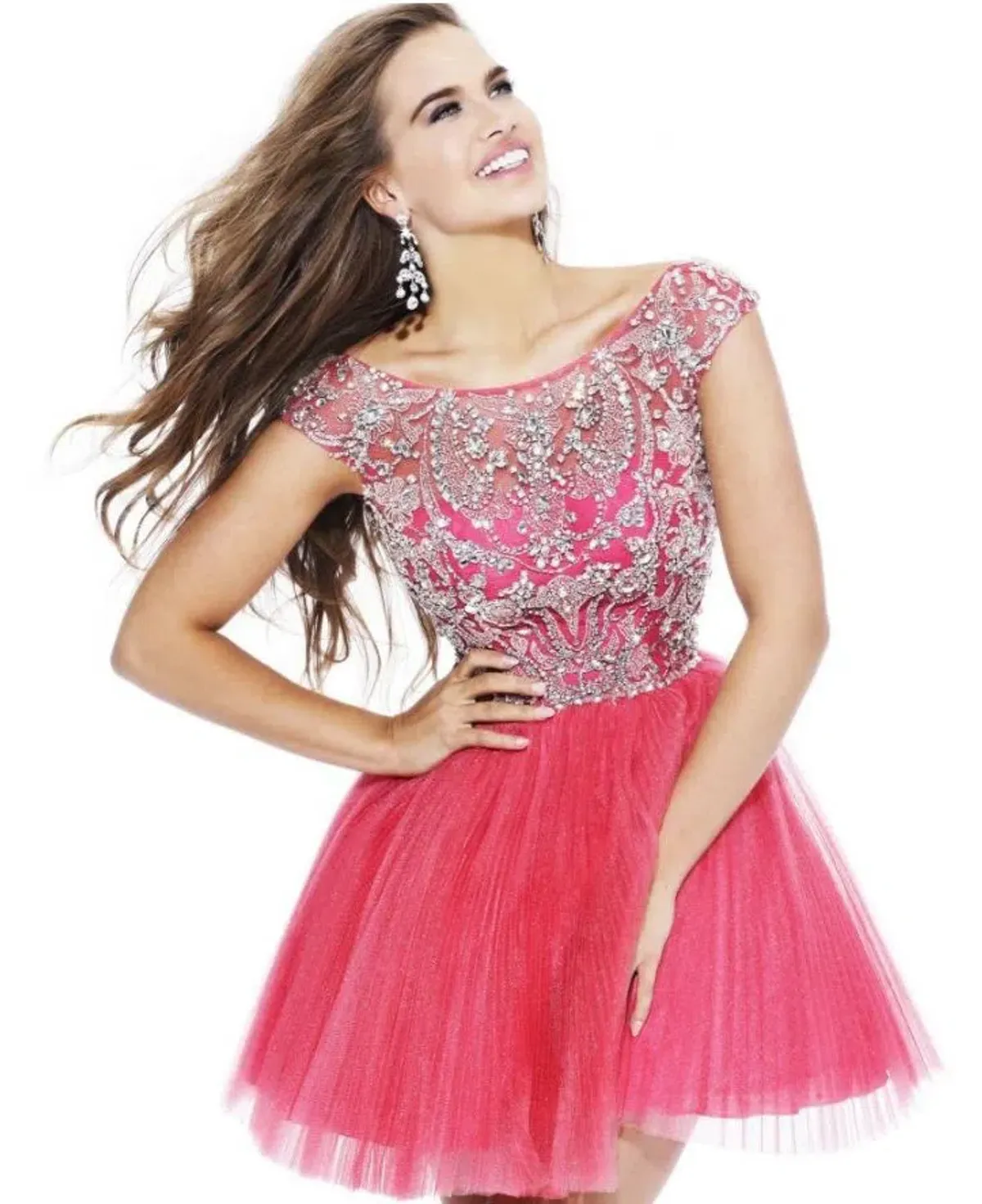 Sherri Hill 2814 Formal Dress Pink Beaded Size 8 for rent on The Volte - main image