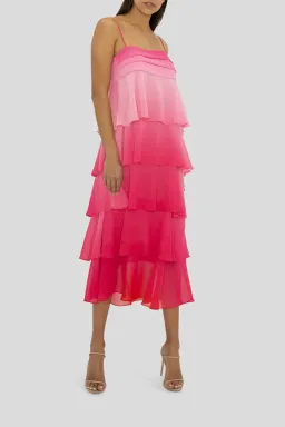 Carla Zampatti Cloud Nine Dress Passion Pink Ombre Size 4 for rent on The Volte - image 1