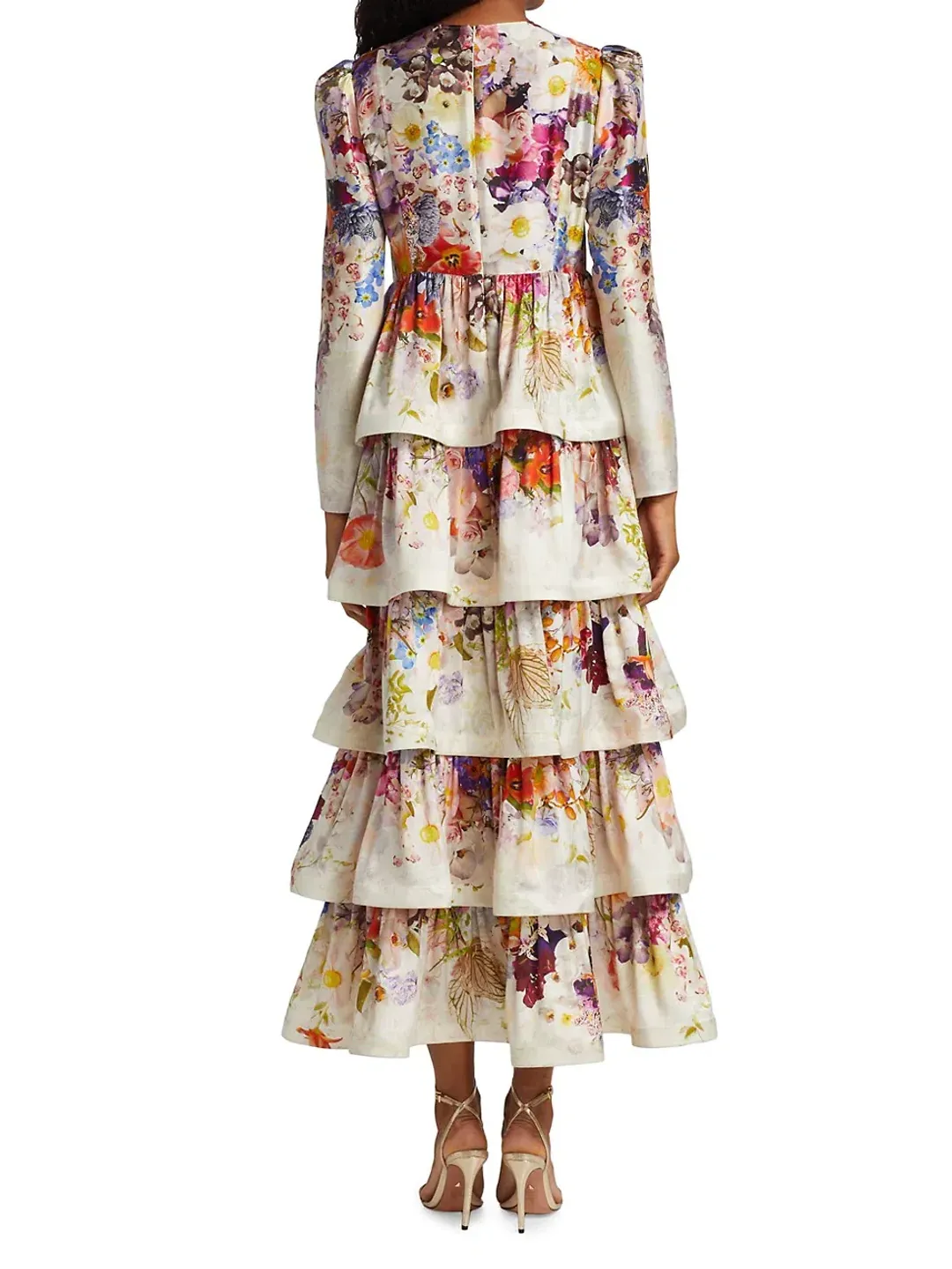 Zimmermann Prima Tiered Midi Dress Floral Size 1 / Au 10 for rent on The Volte - main image