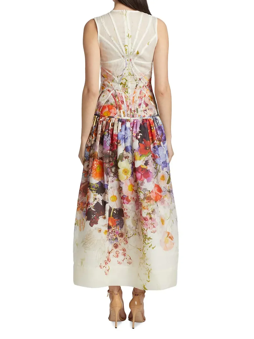 Zimmermann Prima Panelled Midi Dress Print Size 2 for rent on The Volte - main image