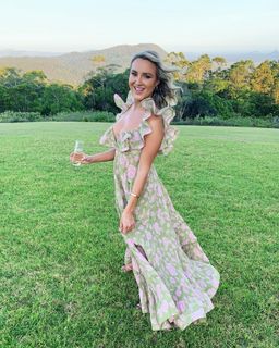 Zimmermann The Lovestruck Pleated Dress Olive/Pink Rose Size 1 / AU 10 for rent on The Volte - image 3