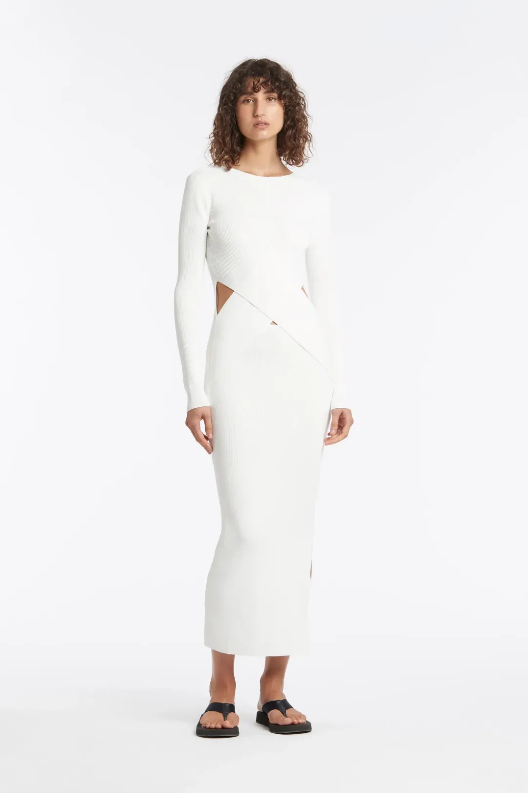Sir the Label Celena Draped Dress White Size AU 10  for rent on The Volte - main image