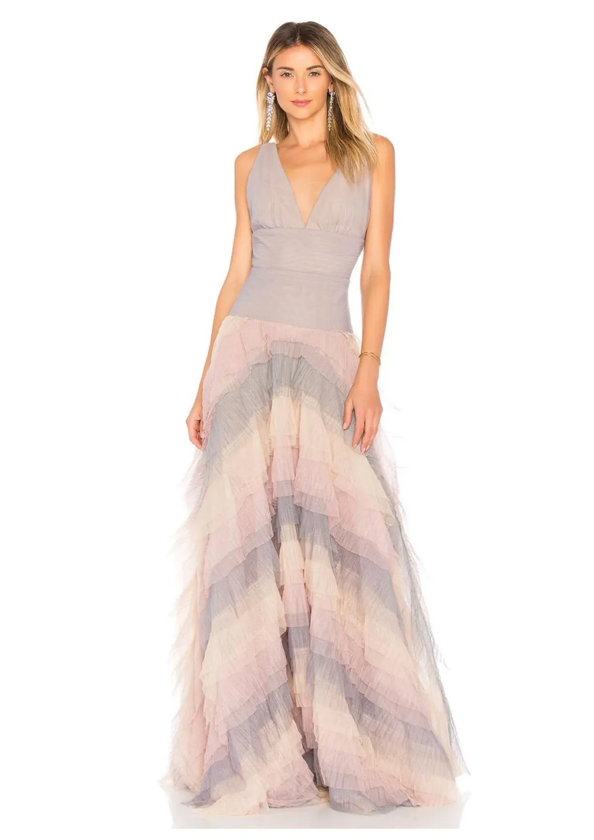 Bronx and Banco Amelia Ruffle Dress Multi Size 6 for rent on The Volte - main image