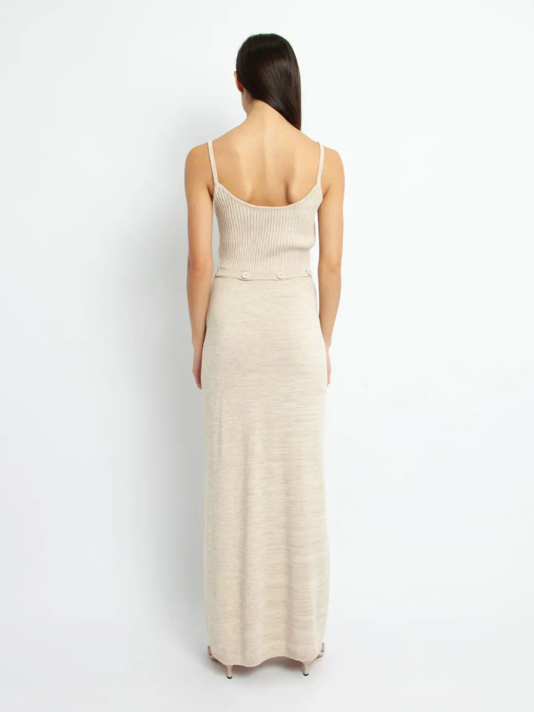 Christopher Esber Ruched Disconnect Cami Dress Beige Size 4 for rent on The Volte - main image