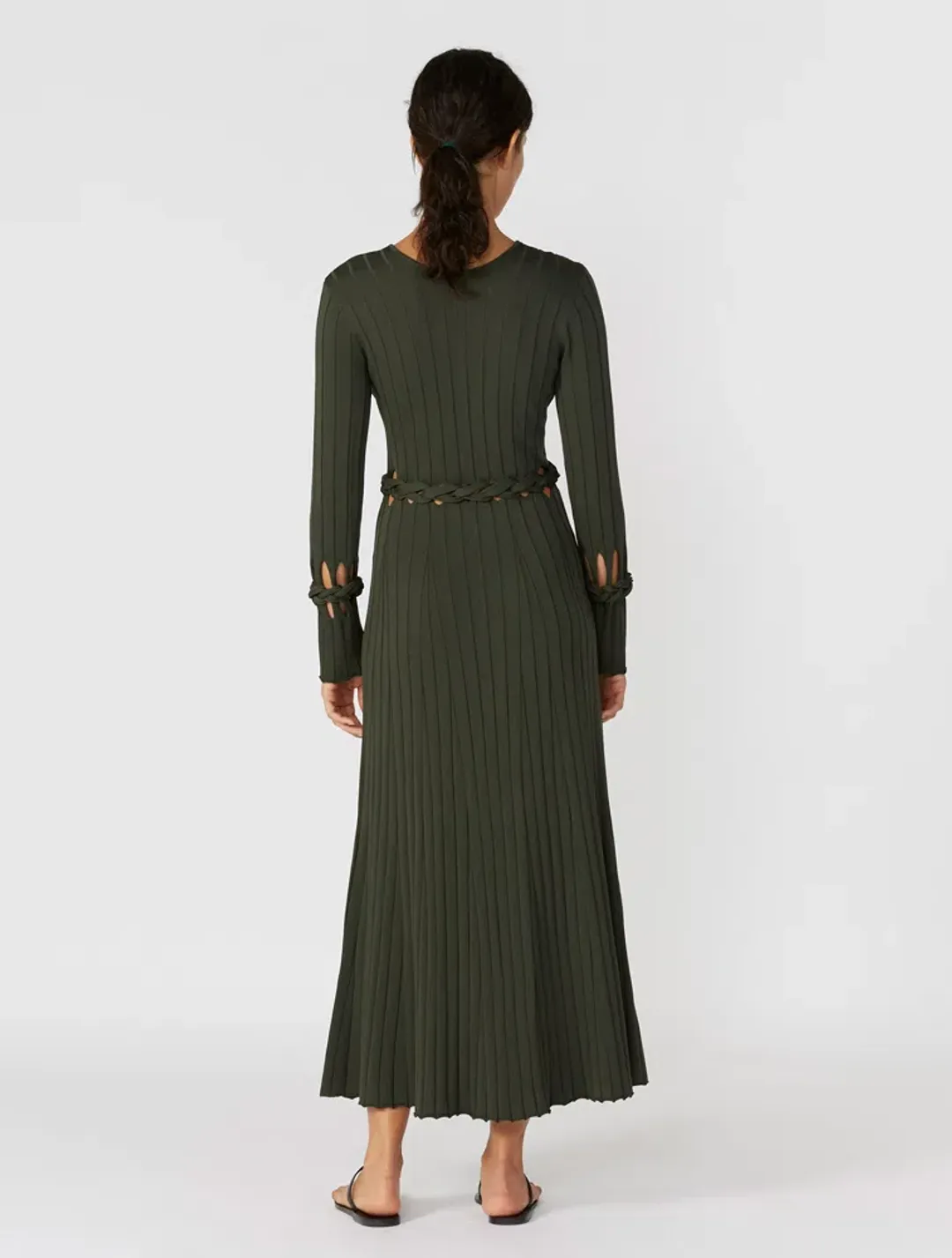 Dion Lee Braid Long Sleeve Dress Green Size 8 for rent on The Volte - main image