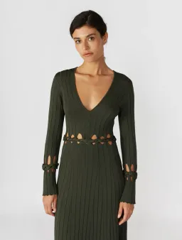 Dion Lee Braid Long Sleeve Dress Green Size 8 for rent on The Volte - image 7