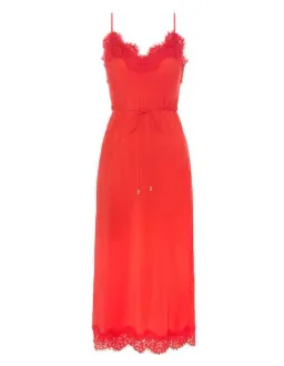 Zimmermann Crepe de Chine Lace Slip Midi Dress Tomato Red Size 0 / AU 8 for rent on The Volte - image 4