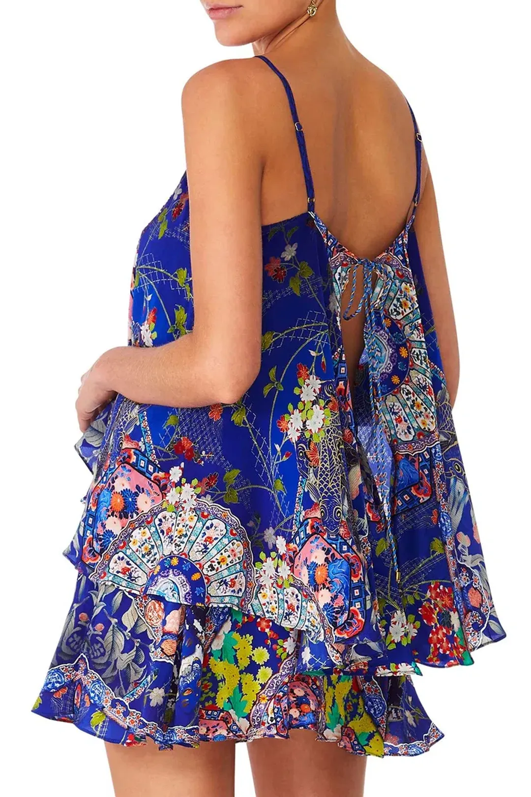 Camilla Saturn Sister Flared Playsuit With Overlay Print Size 12 for rent on The Volte - main image