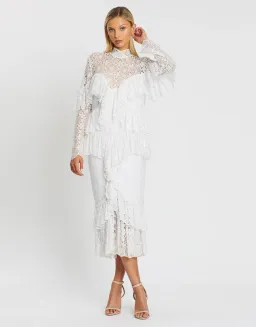 Nicola Finetti Polina Dress White Size 6 for rent on The Volte - image 5
