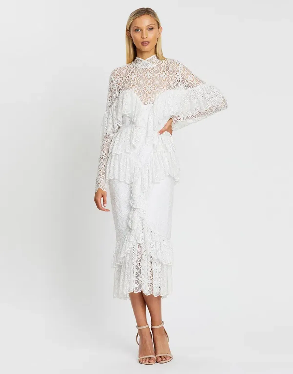 Nicola Finetti Polina Dress White Size 6 for rent on The Volte - main image