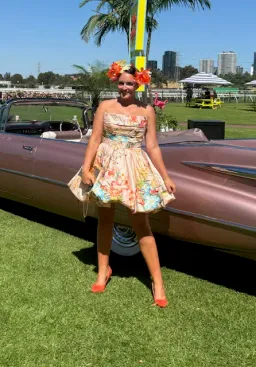 Leo Lin - Katy Bustier Mini Dress in Opulent Print in Blush Size 12 for rent on The Volte - image 1