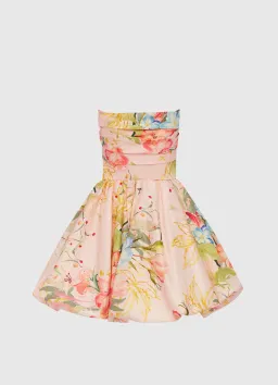 Leo Lin - Katy Bustier Mini Dress in Opulent Print in Blush Size 12 for rent on The Volte - image 3