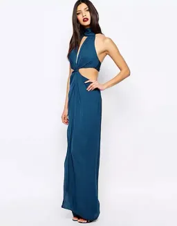 Bec & Bridge Samira Maxi Dress Teal Size 8 for rent on The Volte - image 1