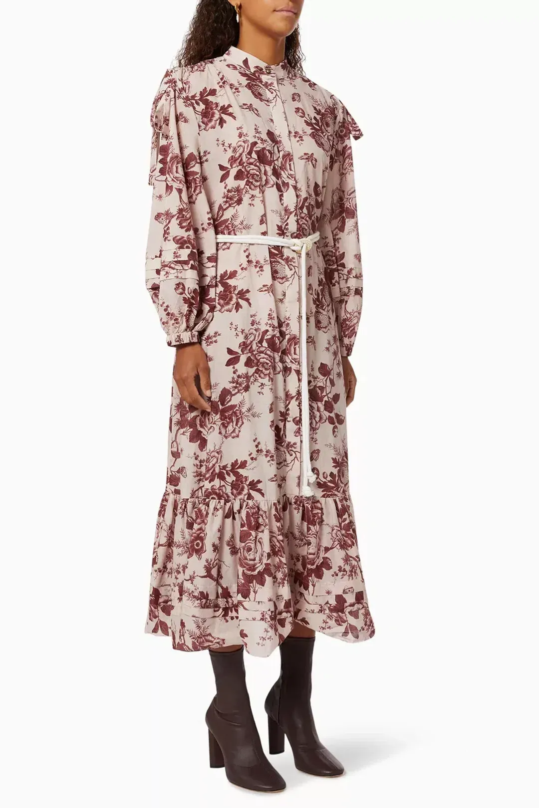 Alemais Heathier Tie Shoulder Dress Print Size AU 12  for rent on The Volte - main image