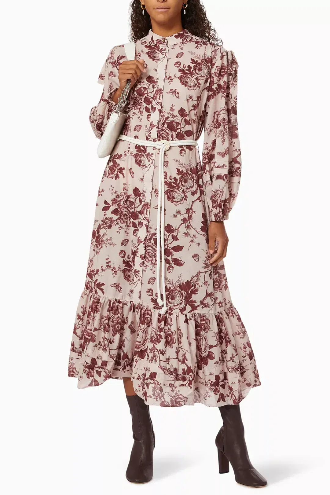 Alemais Heathier Tie Shoulder Dress Print Size AU 12  for rent on The Volte - main image