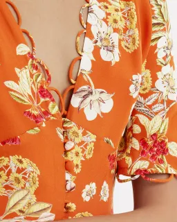 Nicholas Godet Mini Dress Orange Floral Size 12 for rent on The Volte - image 6