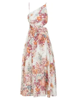 Zimmermann Pattie Asymmetric Dress Cream Floral Print Size 0P/Au 6 for rent on The Volte - image 4