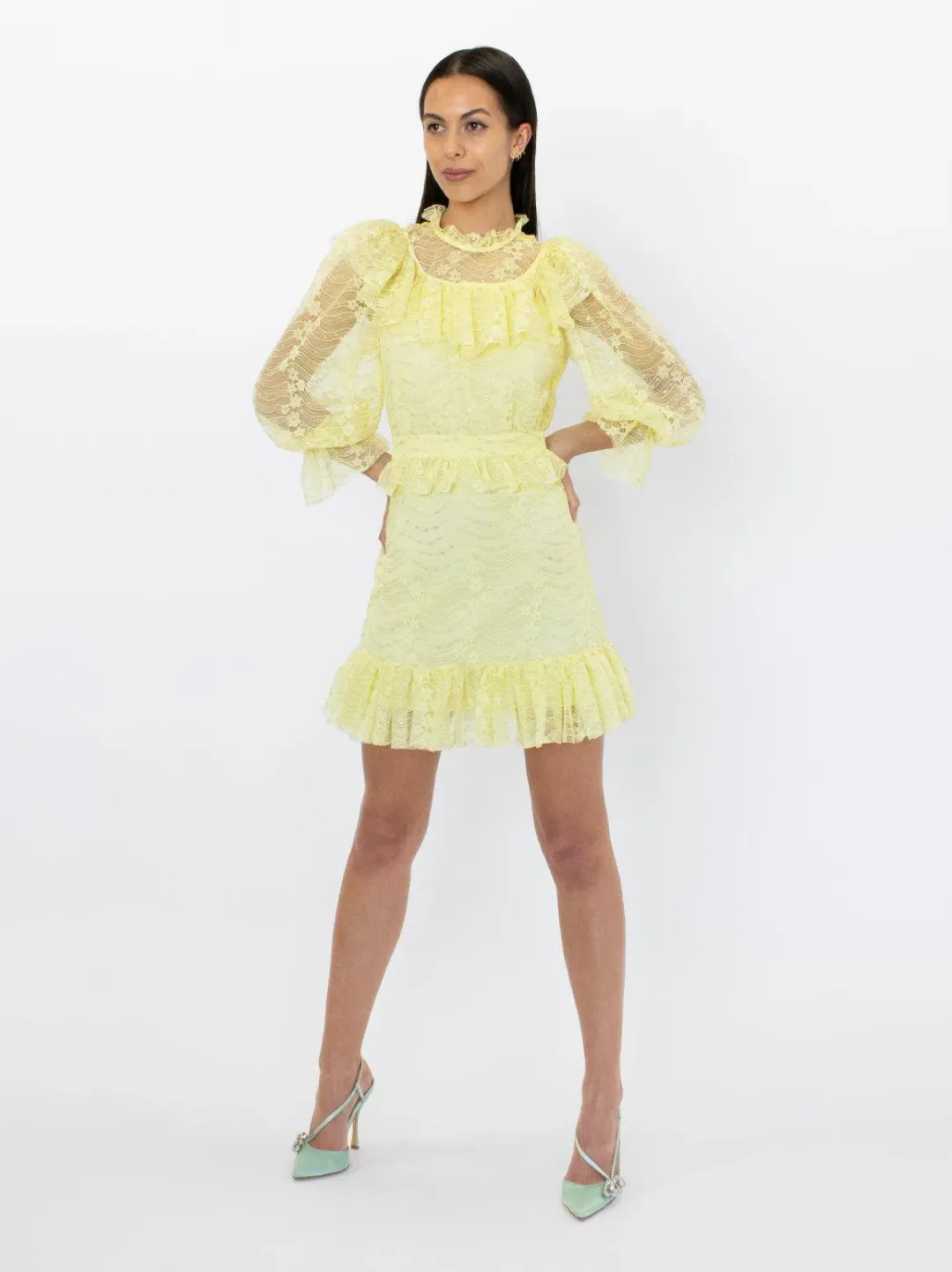 Alice McCall Love My Way Mini Dress Lemon Yellow Size 6 for rent on The Volte - main image