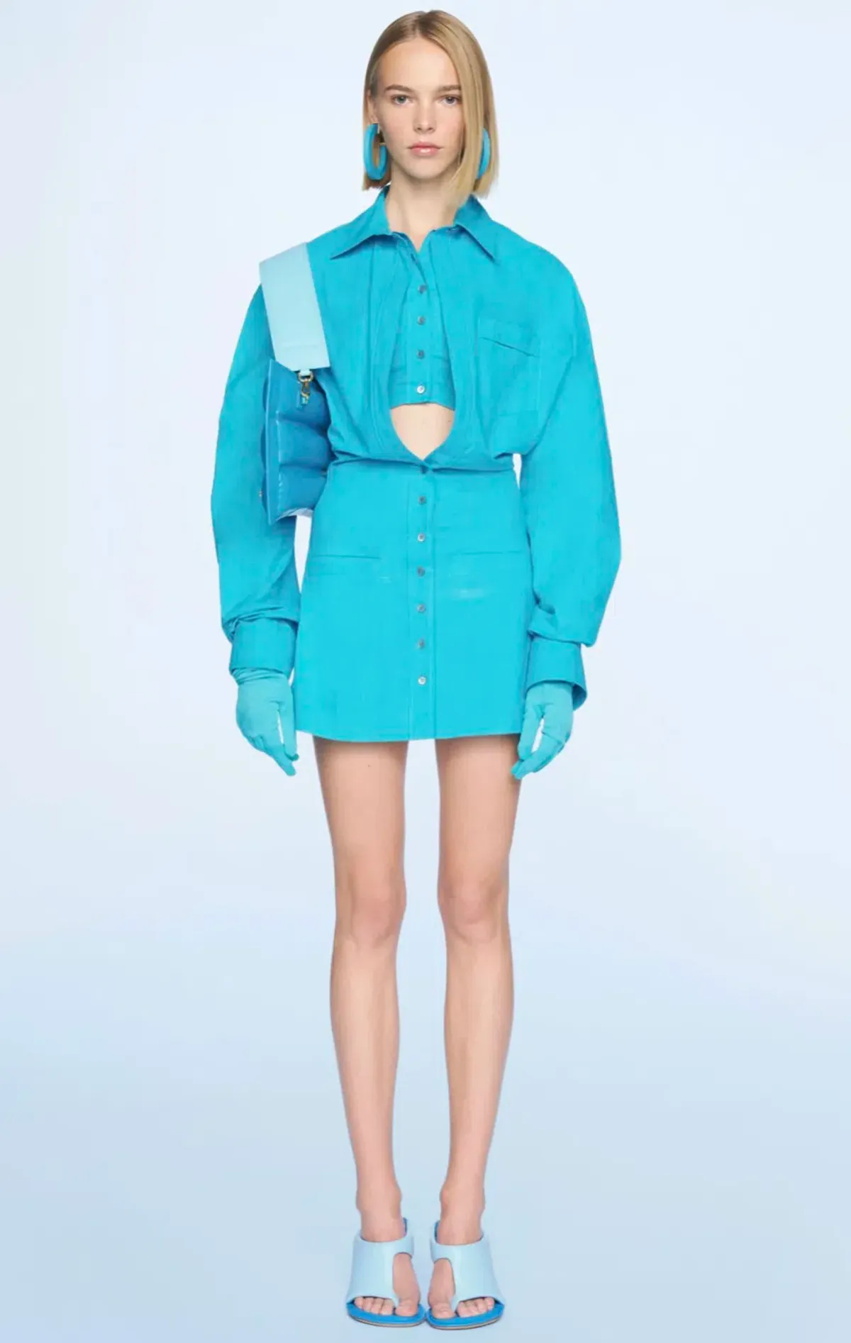 Jacquemus La robe Baunhilha Mini Dress Blue Size 36 / AU 6 for rent on The Volte - main image