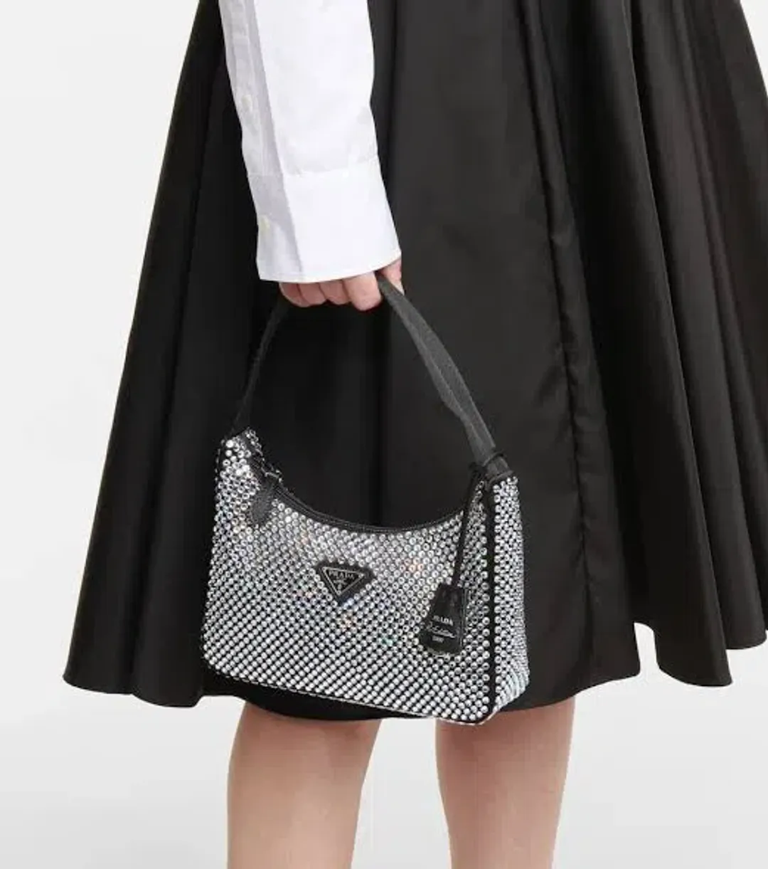 Prada Crystal Re Edition Bag Black for rent on The Volte - main image