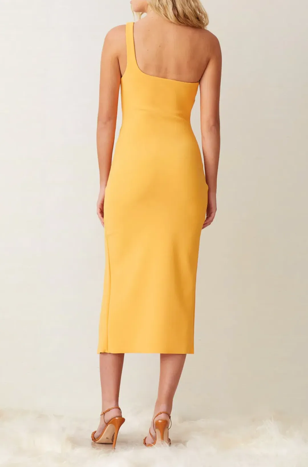 Bec & Bridge Ariel Midi Dress in Mango Orange Size 12 for rent on The Volte - main image