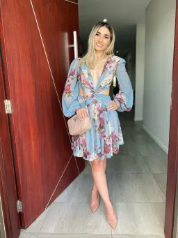 PatBO Peony Print Cutout Midi Dress Print Size 6  for rent on The Volte - image 3