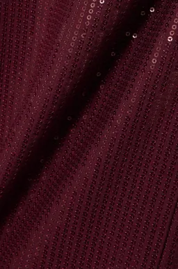 Yara Sequined Jersey Turtleneck Maxi Dress Burgundy Size 10 for rent on The Volte - image 2