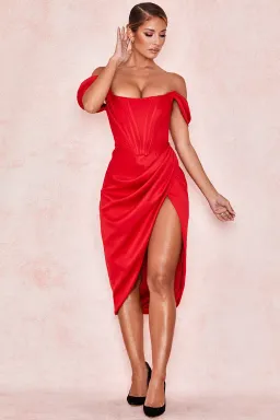 House of CB Loretta Midi Dress Red Size XS / Au 6 for rent on The Volte - image 4