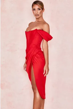 House of CB Loretta Midi Dress Red Size XS / Au 6 for rent on The Volte - image 2